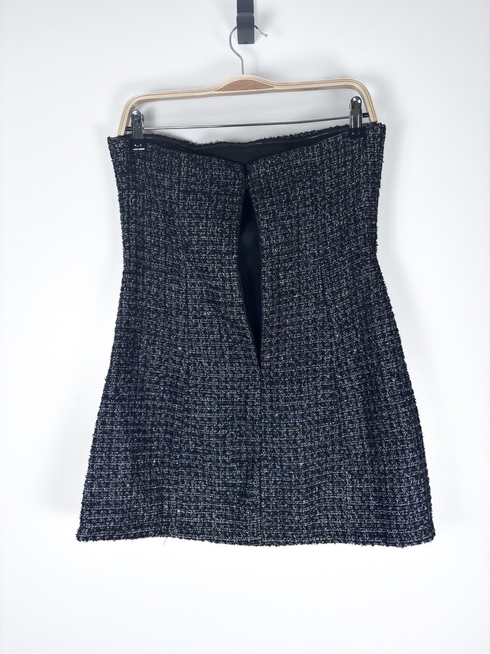 More To Come Revolve Bobbi Black Tweed Strapless Preppy Mini Dress Size Medium - Picture 6 of 9